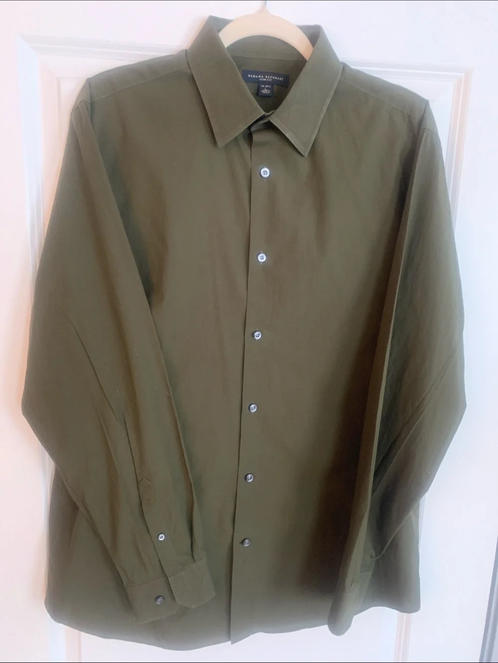 Banana Republic Olive Green Men's Dress Shirt
